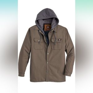 Dickies Men's Fleece Hooded Duck Shirt Jacket with Hydroshield size 2XL